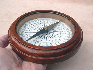 Mahogany cased desk compass circa 1910